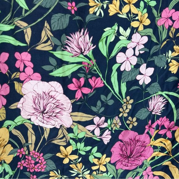 Jump dress long sleeve flowers Floral Midi Dress - Black, Pink, and Gold - Picture 9 of 13